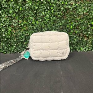 Free People Quilted White Cosmetic Bag